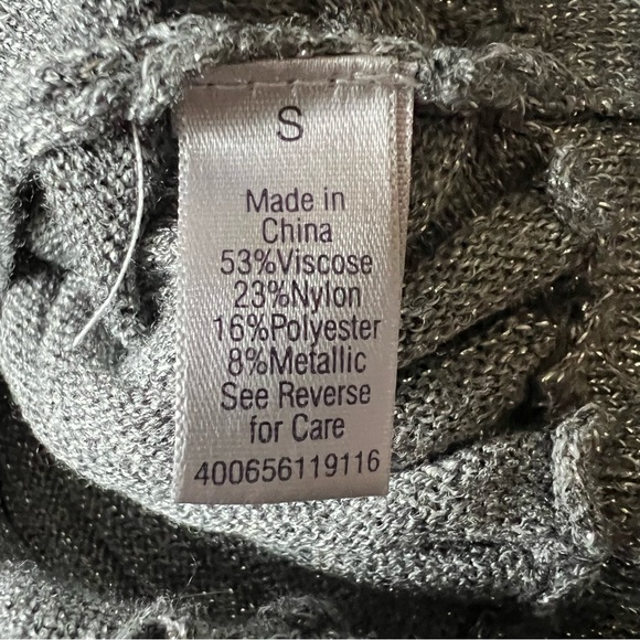 NWT! JENNIFER LOPEZ City Enchantment Gray Sparkle Dolman Sleeve Sweater Sz S - Picture 6 of 7